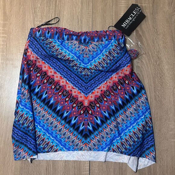 Miraclesuit Casablanca Multicolor Print Bandini Tankini Swim Top Size 8 - Picture 3 of 12